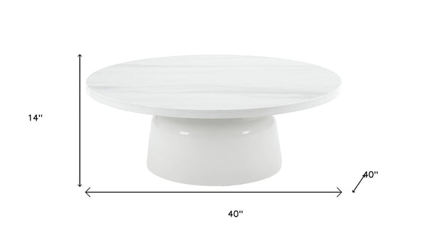 HomeRoots 30" White Oval Coffee Table - Elegant & Versatile Design for Modern Living Spaces, Easy Assembly! 716367