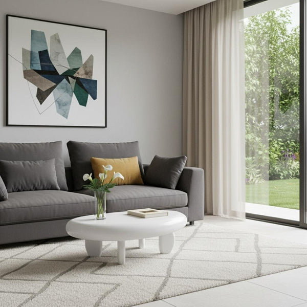 HomeRoots 35" Dark Green Round Coffee Table with Oak Wood Accents – Mid-Century Modern Centerpiece for Any Room 716368