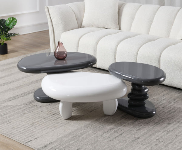 HomeRoots 35" Dark Green Round Coffee Table with Oak Wood Accents – Mid-Century Modern Centerpiece for Any Room 716368
