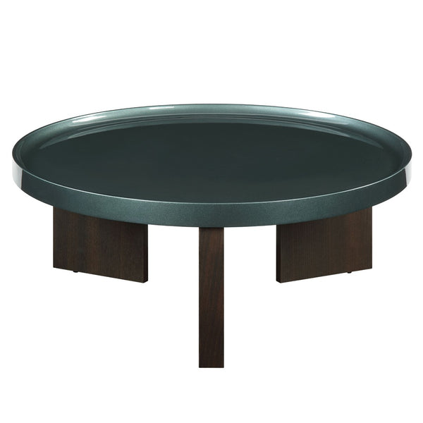 HomeRoots 48" White Marble and Espresso Wood Sled Coffee Table - Timeless Elegance for Modern Spaces 716369