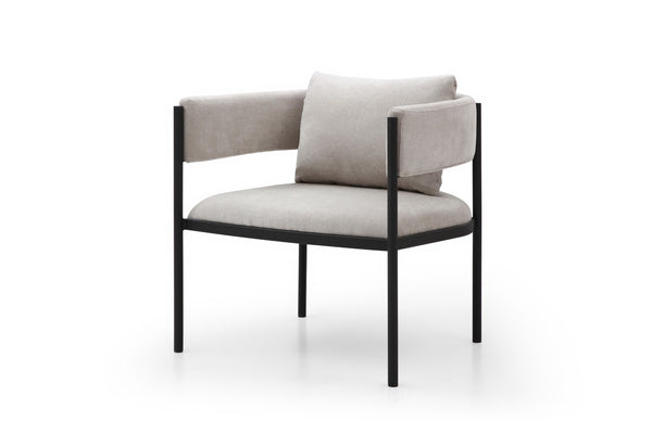 HomeRoots 28" Black Velvet Lounge Chair with Metal Frame – Modern Comfort for Living Rooms & Home Offices 716377