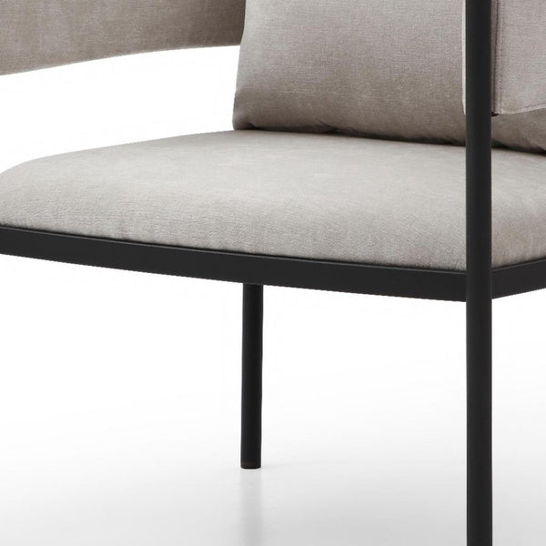 HomeRoots 28" Black Velvet Lounge Chair with Metal Frame – Modern Comfort for Living Rooms & Home Offices 716377