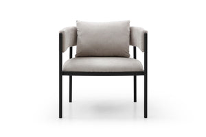 HomeRoots 28" Black Velvet Lounge Chair with Metal Frame – Modern Comfort for Living Rooms & Home Offices 716377