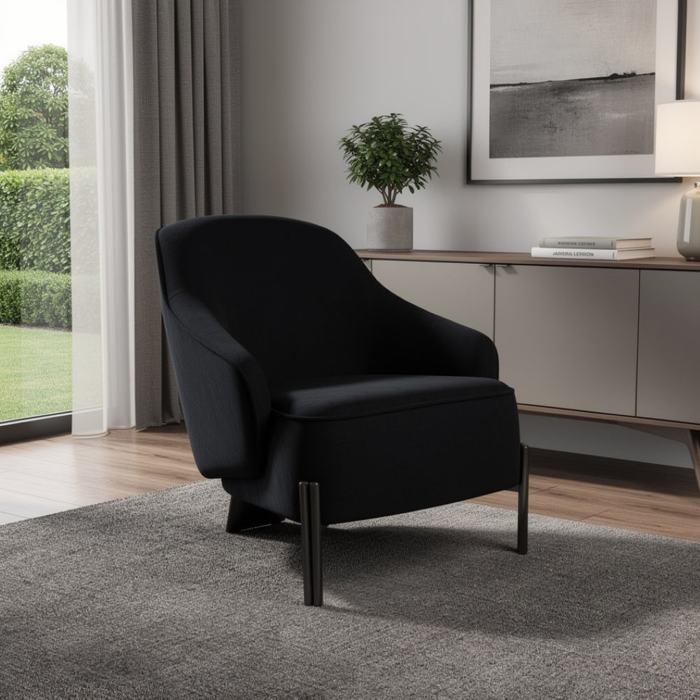 HomeRoots 24" Gray Faux Leather Lounge Chair with Metal Frame - Modern Style for Living Rooms & Offices 716378