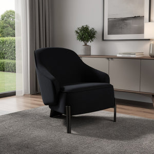 HomeRoots 24" Gray Faux Leather Lounge Chair with Metal Frame - Modern Style for Living Rooms & Offices 716378