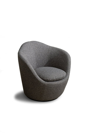 HomeRoots 32" Gray Lounge Chair - Modern Cotton Blend Fabric & Sturdy Metal Frame for Home or Office Use 716380