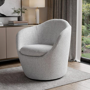 HomeRoots 29" Gray Cotton Blend Lounge Chair – Modern Metal Accent Chair for Home, Office & Hospitality Use 716381