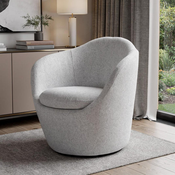 HomeRoots 29" Gray Cotton Blend Lounge Chair – Modern Metal Accent Chair for Home, Office & Hospitality Use 716381