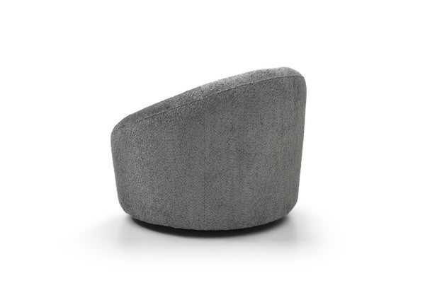 HomeRoots 33" Chic White Boucle Swivel Lounge Chair with Metal Frame – Modern Comfort for Any Space! 716384
