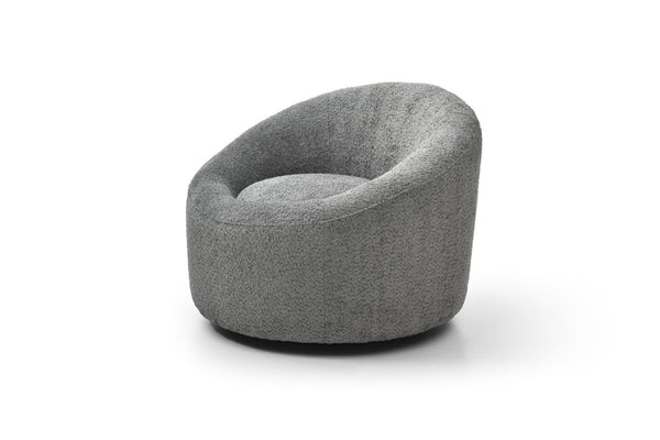 HomeRoots 33" Chic White Boucle Swivel Lounge Chair with Metal Frame – Modern Comfort for Any Space! 716384