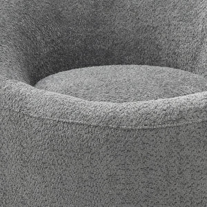 HomeRoots 33" Chic White Boucle Swivel Lounge Chair with Metal Frame – Modern Comfort for Any Space! 716384