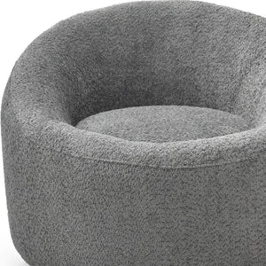 HomeRoots 33" Chic White Boucle Swivel Lounge Chair with Metal Frame – Modern Comfort for Any Space! 716384