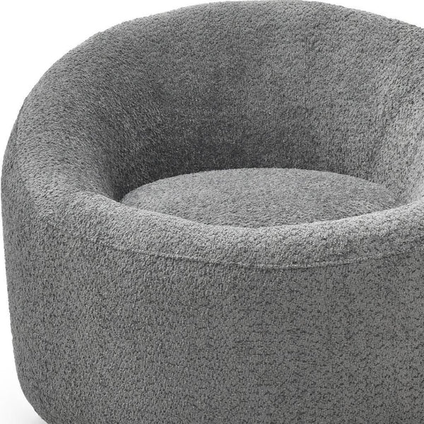 HomeRoots 33" Chic White Boucle Swivel Lounge Chair with Metal Frame – Modern Comfort for Any Space! 716384