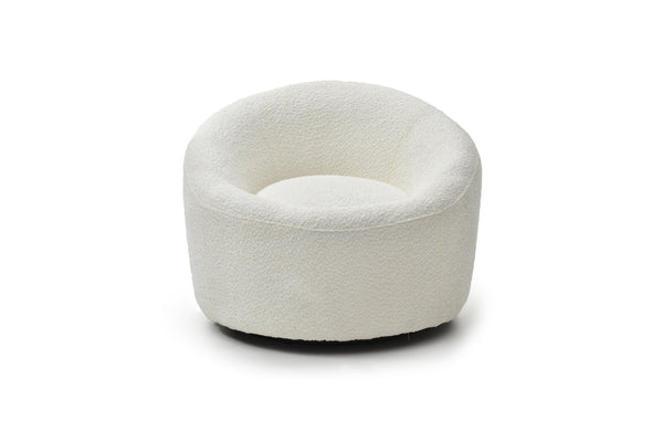 HomeRoots 30" Modern Luxe White and Ash Gray Faux Fur Lounge Chair with Tufted Back for Cozy Spaces 716385