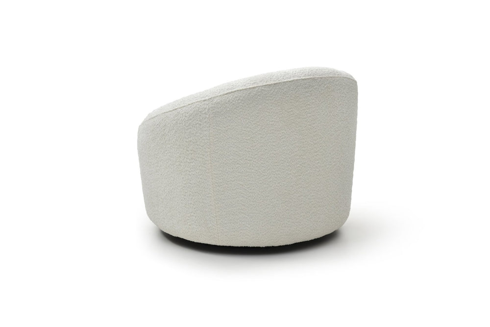 HomeRoots 30" Modern Luxe White and Ash Gray Faux Fur Lounge Chair with Tufted Back for Cozy Spaces 716385