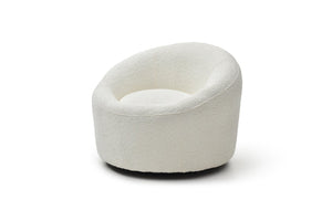 HomeRoots 30" Modern Luxe White and Ash Gray Faux Fur Lounge Chair with Tufted Back for Cozy Spaces 716385