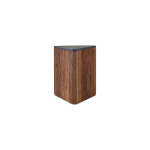 HomeRoots 19" Natural Distressed Reclaimed Wood Drum End Table - Artisan Crafted Rustic Charm for Any Space 716389