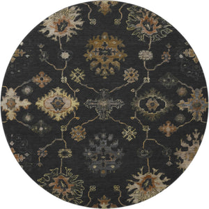 HomeRoots 8' X 10' Black and Gold Oriental Washable Area Rug – Stylish, UV-Protected, Stain-Resistant Design 716393