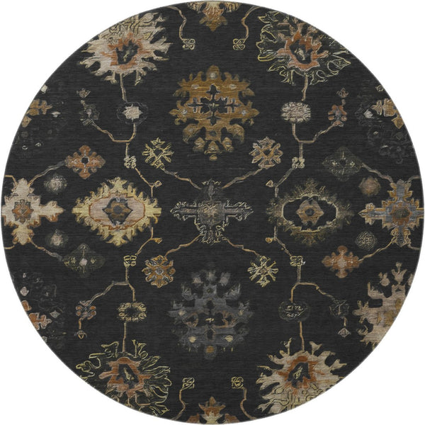 HomeRoots 8' X 10' Black and Gold Oriental Washable Area Rug – Stylish, UV-Protected, Stain-Resistant Design 716393