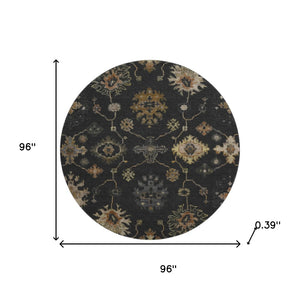 HomeRoots 8' X 10' Black and Gold Oriental Washable Area Rug – Stylish, UV-Protected, Stain-Resistant Design 716393