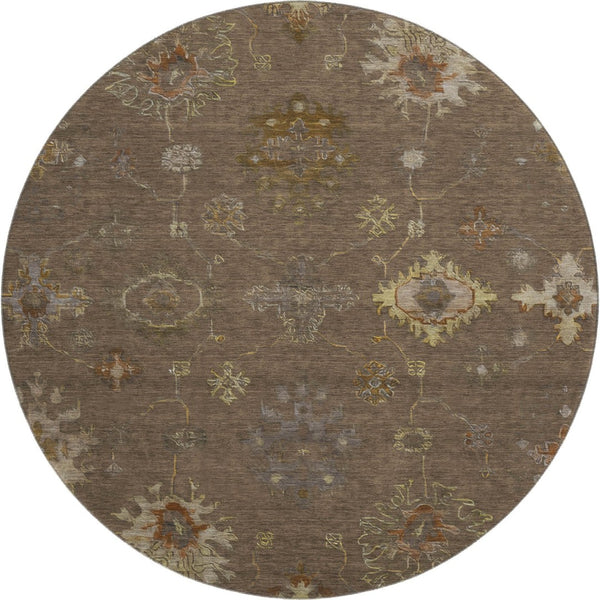 HomeRoots 8' X 10' Chocolate and Beige Oriental Area Rug - Washable, Stain-Resistant, UV Protected Beauty! 716399