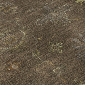 HomeRoots 8' X 10' Chocolate and Beige Oriental Area Rug - Washable, Stain-Resistant, UV Protected Beauty! 716399