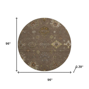 HomeRoots 8' X 10' Chocolate and Beige Oriental Area Rug - Washable, Stain-Resistant, UV Protected Beauty! 716399