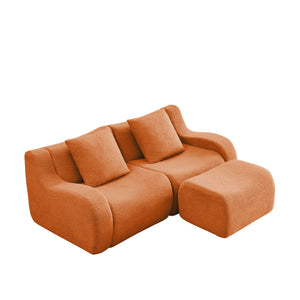 English Elm L-Shaped Teddy Fabric 2-Seat Sofa - Ergonomic, No Assembly, Cloud-Like Comfort For Any Space W714S01447