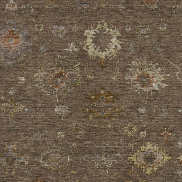 HomeRoots 10' X 14' Chocolate & Beige Oriental Area Rug - Washable, UV Protected, Stain Resistant, Family-Friendly 716401
