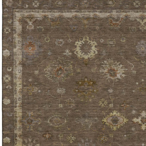 HomeRoots 10' X 14' Chocolate & Beige Oriental Area Rug - Washable, UV Protected, Stain Resistant, Family-Friendly 716401