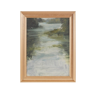 Martha Stewart Estuary Traditional Abstract Landscape Framed Glass Wall Art MT95G-0030 Multi