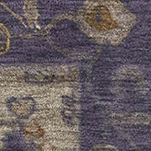HomeRoots 5' X 8' Eggplant & Beige Oriental Area Rug - Washable, UV Protected, Stain Resistant for Homes 716403