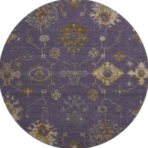 HomeRoots 8' X 10' Elegant Eggplant & Beige Washable Oriental Area Rug with UV Protection for Busy Homes 716405
