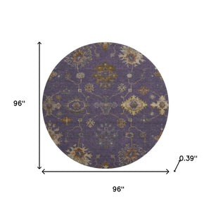 HomeRoots 8' X 10' Elegant Eggplant & Beige Washable Oriental Area Rug with UV Protection for Busy Homes 716405