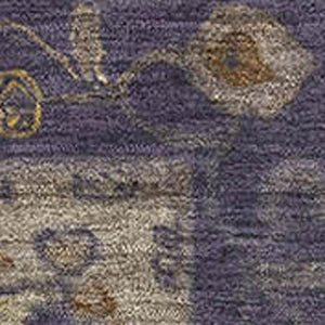 HomeRoots 9' X 12' Eggplant and Beige Oriental Area Rug - Washable, UV Protected, Durable for Homes with Kids & Pets 716406