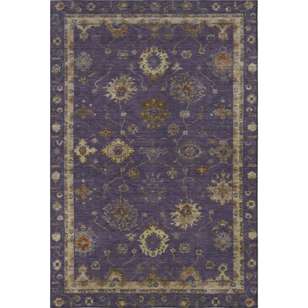 HomeRoots 10' X 14' Eggplant Beige Oriental Area Rug - Washable, UV Protected, Stain Resistant for Homes 716407