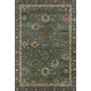 HomeRoots 9' X 12' Fern Green & Gold Oriental Area Rug – Washable, UV-Protected, Stain-Resistant Elegance! 716412