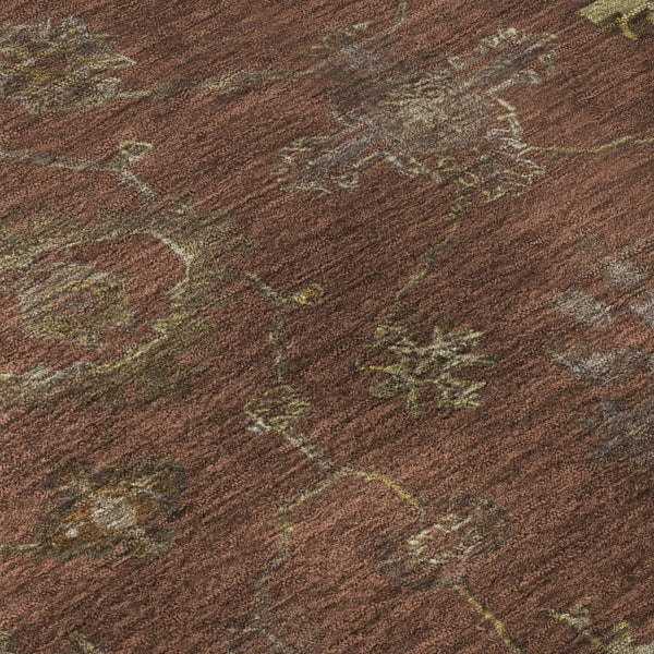 HomeRoots 5' X 8' Rust & Beige Oriental Area Rug - Washable, UV Protected, Durable for High-Traffic Spaces 716415