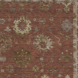 HomeRoots 10' X 14' Stylish Rust and Beige Washable Oriental Area Rug with UV Protection for Active Homes 716419