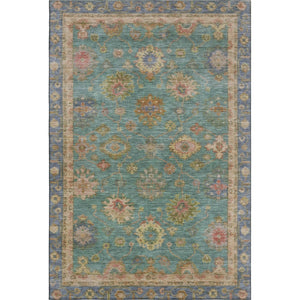 HomeRoots 9' X 12' Teal & Blush Oriental Washable Area Rug - UV Protected, Stain Resistant, Family Friendly Decor 716424