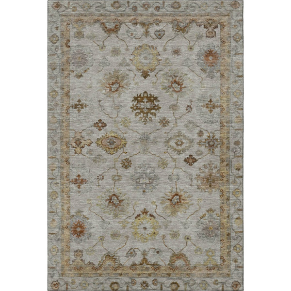 HomeRoots 5' X 8' Taupe and Beige Oriental Area Rug – Machine Washable, Stain Resistant, UV Protected Elegance 716427
