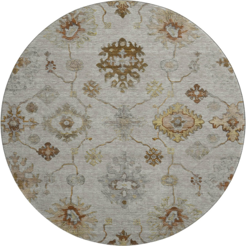 HomeRoots 8' X 10' Elegant Taupe & Beige Oriental Area Rug - Washable, UV Protected, Ideal for Busy Homes! 716429