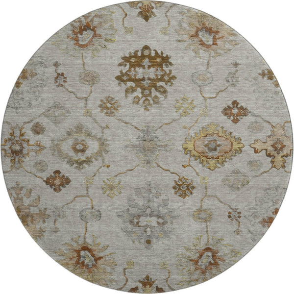 HomeRoots 8' X 10' Elegant Taupe & Beige Oriental Area Rug - Washable, UV Protected, Ideal for Busy Homes! 716429