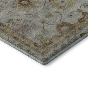 HomeRoots 8' X 10' Elegant Taupe & Beige Oriental Area Rug - Washable, UV Protected, Ideal for Busy Homes! 716429