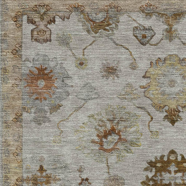 HomeRoots 10' X 14' Taupe & Beige Oriental Washable Rug - UV Protected, Stain Resistant, Ideal for Busy Homes 716431