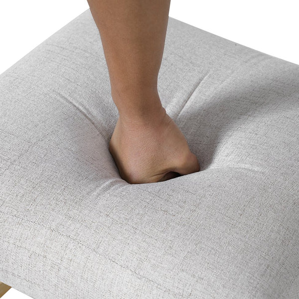 English Elm Wooden Modern Fabric Upholstered Dining Chairs Set of 4 – Farmhouse Style, Padded Seats & Solid Wood Legs Beige+Natural N752P294998D