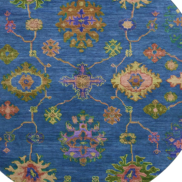 HomeRoots 8' X 10' Blue and Green Oriental Washable Area Rug - Elegant, Durable, UV Protected for Every Space 716435