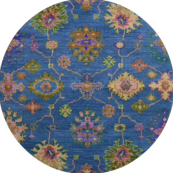 HomeRoots 8' X 10' Blue and Green Oriental Washable Area Rug - Elegant, Durable, UV Protected for Every Space 716435