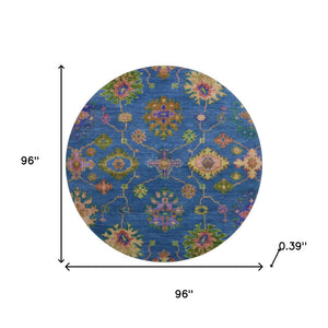 HomeRoots 8' X 10' Blue and Green Oriental Washable Area Rug - Elegant, Durable, UV Protected for Every Space 716435