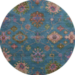 HomeRoots 8' X 10' Teal and Blush Oriental Area Rug - Washable, Stain Resistant, UV Protected for Every Home! 716441